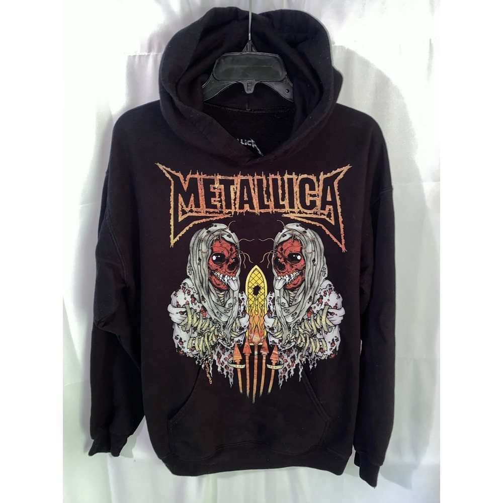 Metallica Pushead Black Hoodie Hooded Sweatshirt Medium